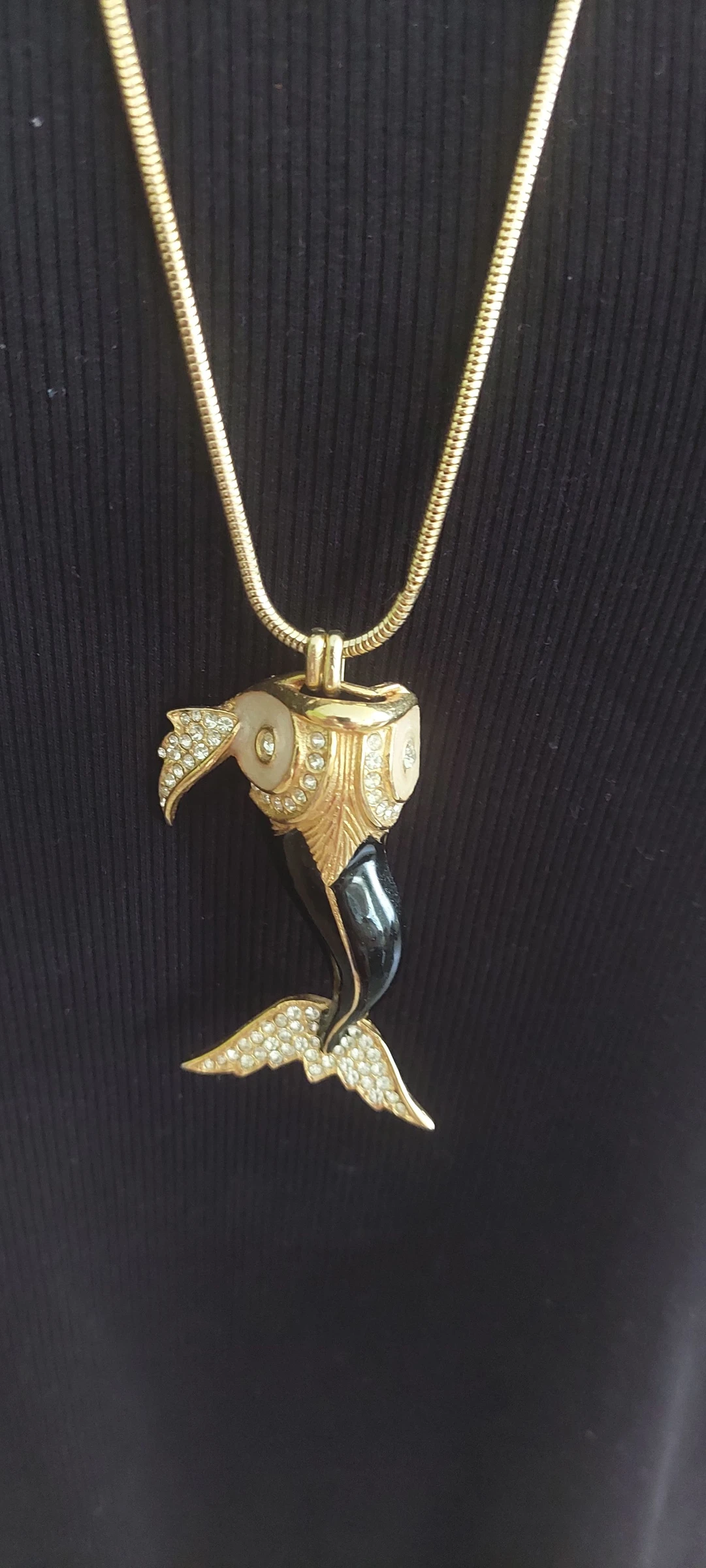 ✨ MAGNIFIEKE 2-in-1 Sautoir-Broche Vis Vintage uit de tijd (70s-80s) 🖤 金 – photo 2